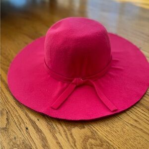 Elegant Pink Wide-Brim Hat